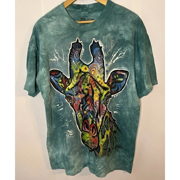 The Mountain Other - The Mountain Giraffe 2014 Tie Dye T Shirt Large Dean Russo Art To Wear Artsy Top